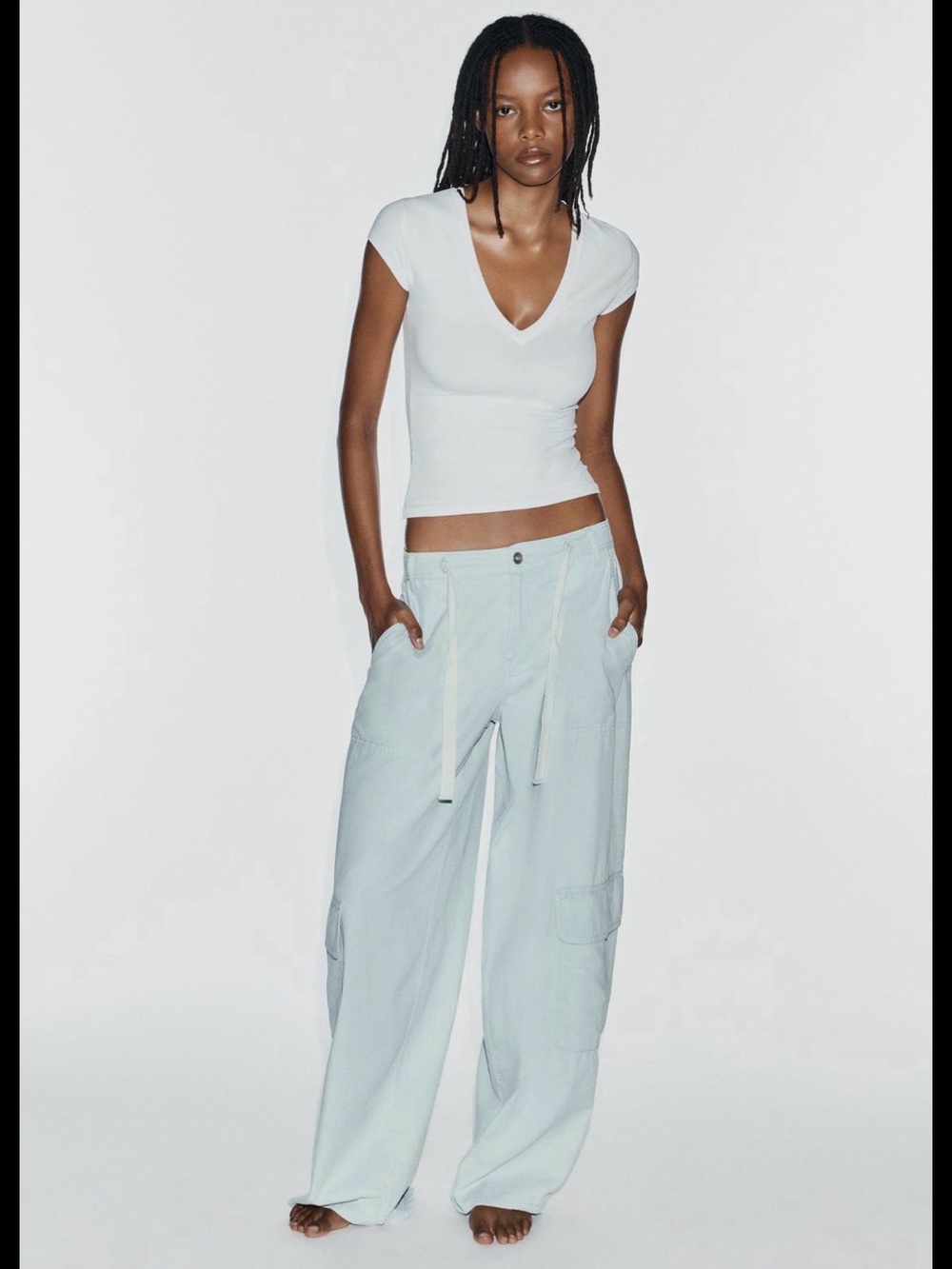 Zara fluid cargo pants - new